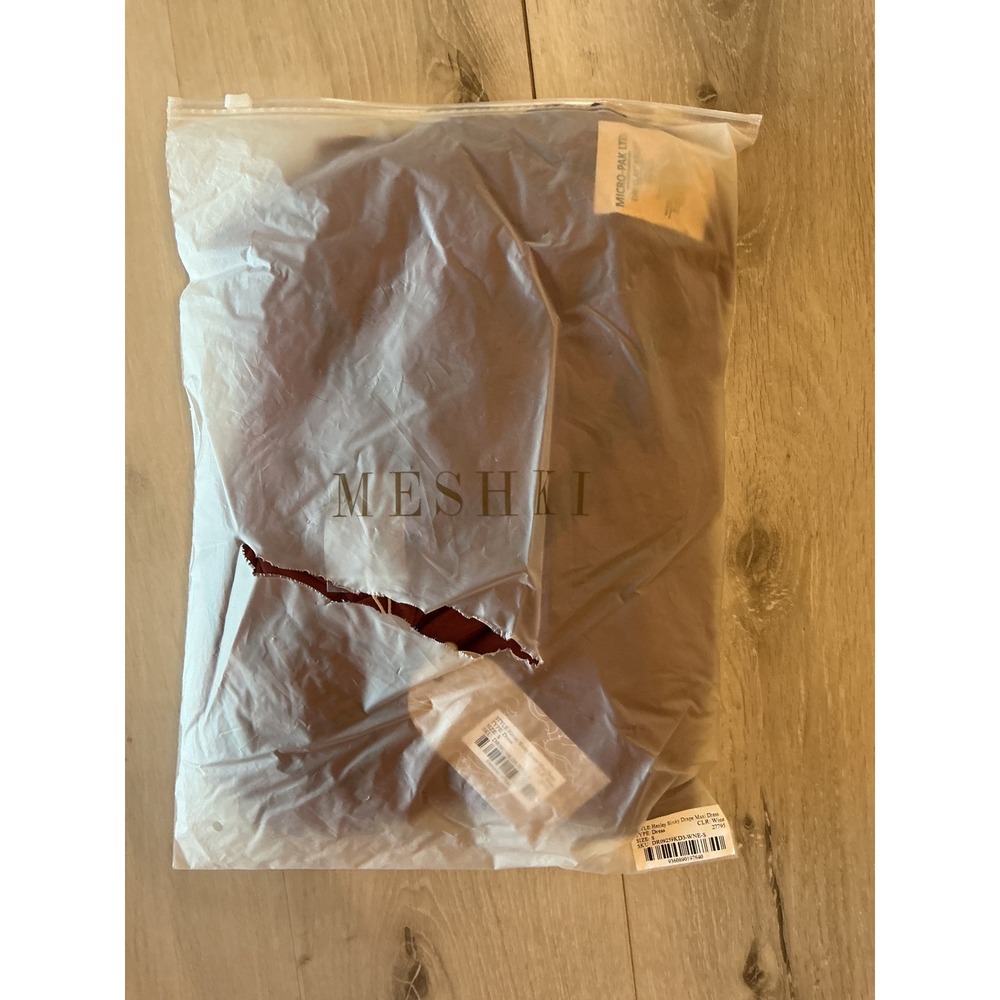 MESHKI Henley Slinky Drape Maxi Dress Wine Small New With Tags - Picture 6 of 8